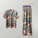 William Morris Damen Pyjamas Set Erdbeerdieb Marineblau