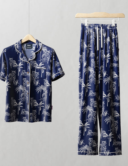 Women's Bamboo Pyjama Long Set - Big Cat