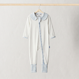 ZIPSTER™ Kragen mit reinblauem Gingham-Muster