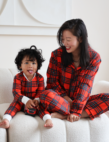 Children's PJ Set Red Tartan