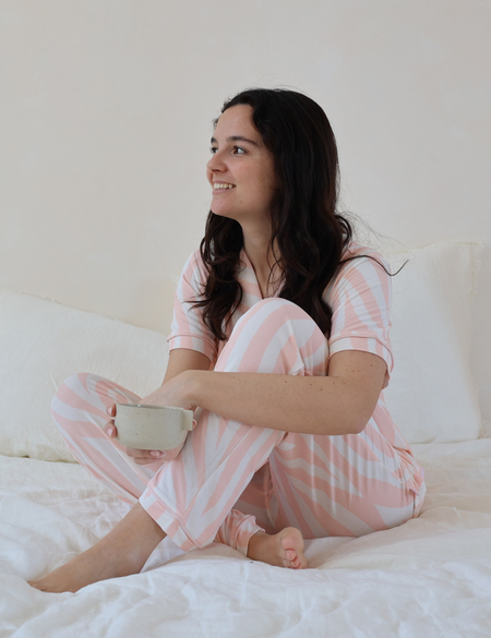 Women's Bamboo Pyjama Long Set - Zebra Print