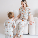 Niño con el conjunto de pijama de bambú «Children's Miffy Checkered Bloom»