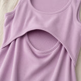 St Tropez Ribbed Robe d'allaitement Lilas