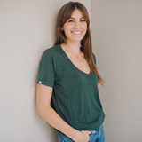 T-Shirt allaitement col V Vert forêt