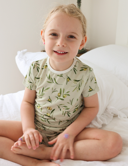 Children's Shortie PJ Set Olives