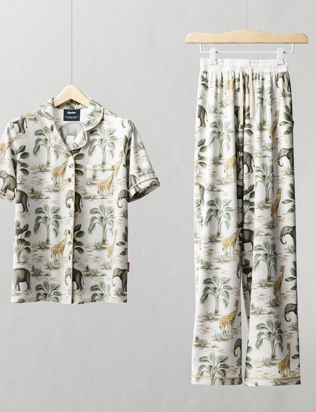 Women's Bamboo Pyjama Long Set - Jungle
