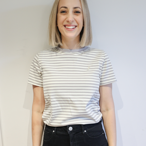 Organic Cotton Breastfeeding T-Shirt Beige Stripes