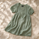 Vestido de lactancia mini manga globo Verde