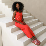 St Tropez Ribbed Robe d'allaitement rouge et rose