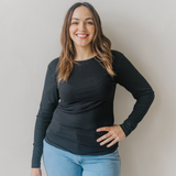 Breastfeeding Ribbed Top Negro