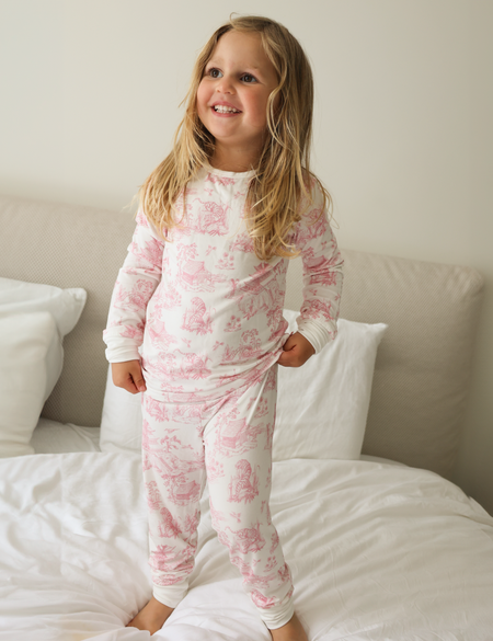 Children's PJ Set Pink Toile de Jouy
