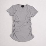 Camiseta de lactancia fruncida Marga Gris