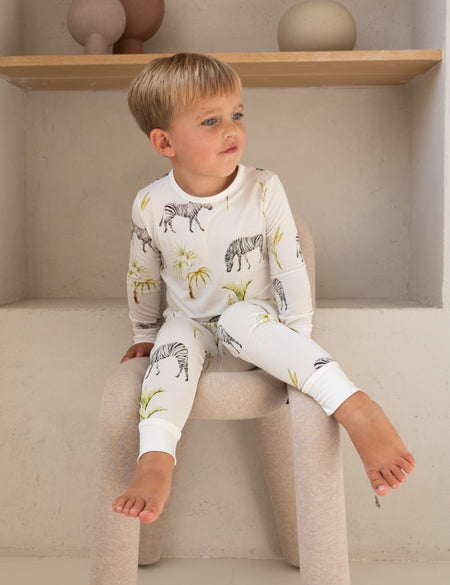 Children's PJ Set Grazing Zebra