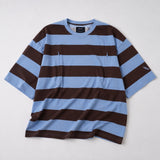 Oversized Breastfeeding Tee Blue and Brown