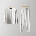 Children's PJ Set Blue Love Ribbed