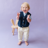 Baumwollstrickweste Marineblau