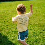 Oversized kinder T-shirt geel Slow Days