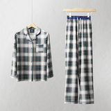Conjunto de pijama de señora de tartán verde