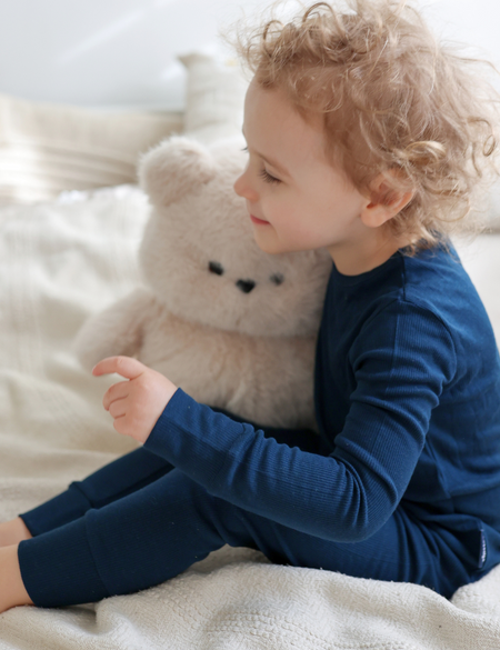Children's PJ Set Ribbed Midnight