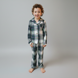 Set di pigiami per bambini in tartan verde