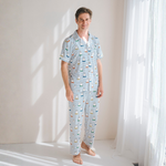 Hombre con el conjunto de pijama de bambú «Peek-a-Boo Blue» para hombre Miffy