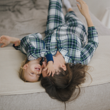 Conjunto de pijama de señora de tartán verde