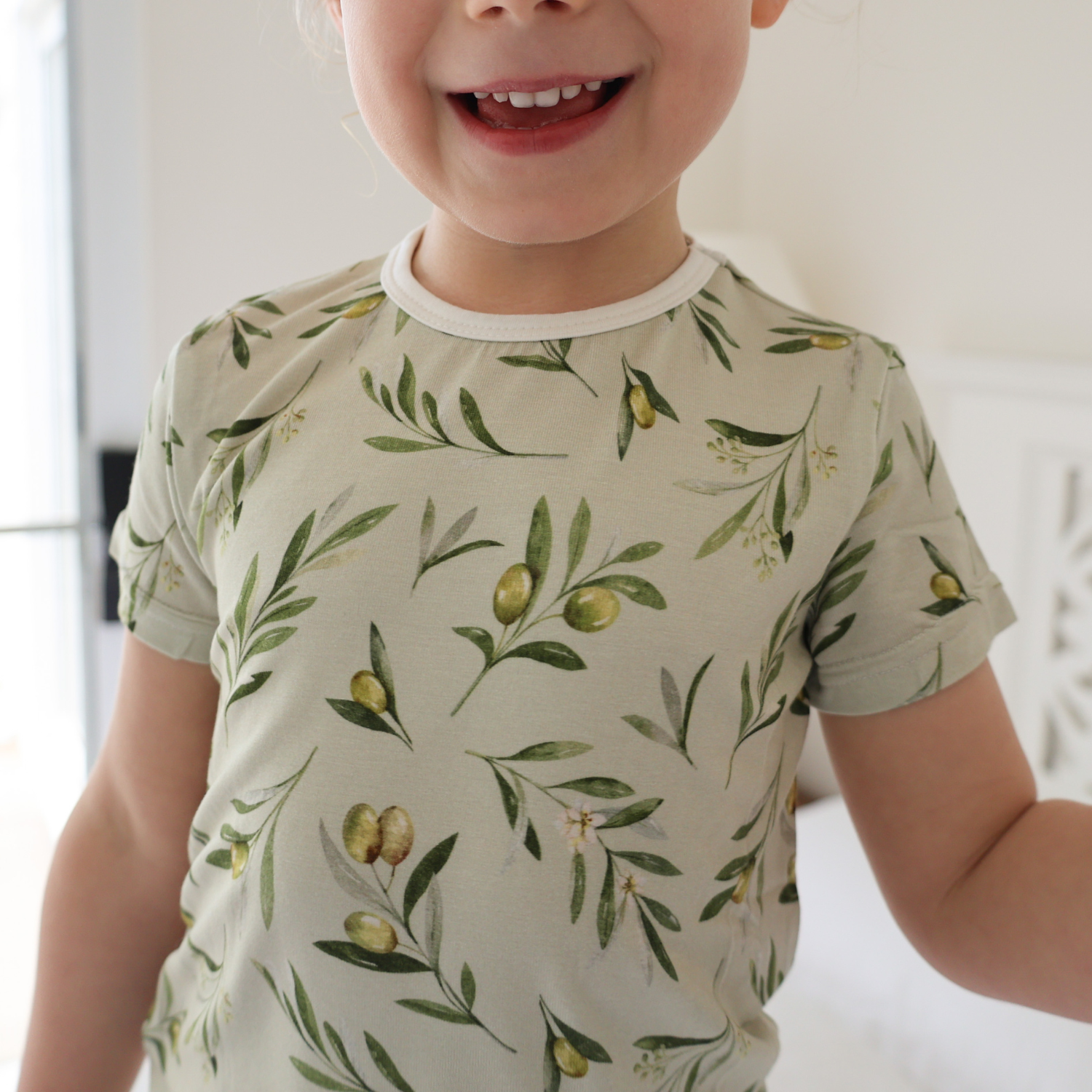 Children's Shortie PJ Set Olives