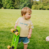 Oversized kinder T-shirt geel Slow Days