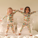 Children's PJ Set Animal Stamps