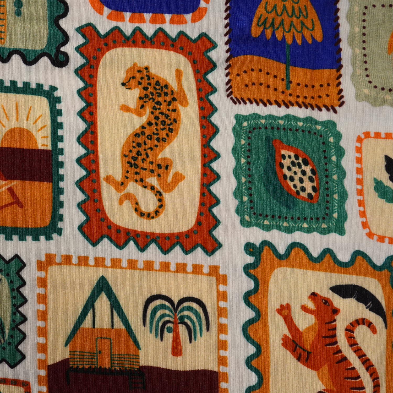 Children's PJ Set Animal Stamps