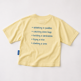 Oversized kinder T-shirt geel Slow Days