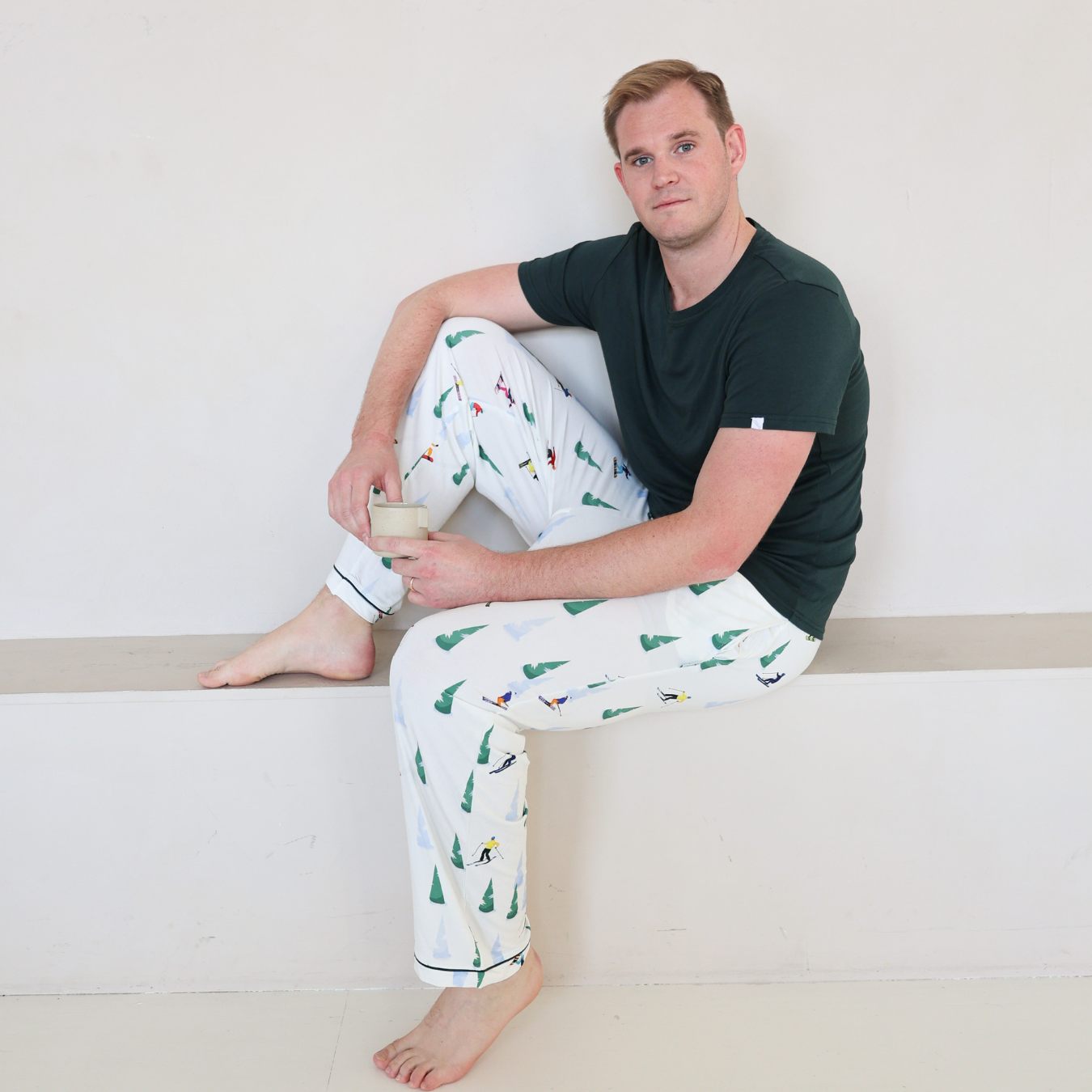 Conjunto de camiseta y pijama de deportes de nieve para hombre