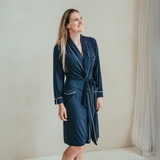 Women's Navy Heritage Bamboo Robe