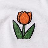 Embroidered orange tulip on the Miffy white breastfeeding T-shirt