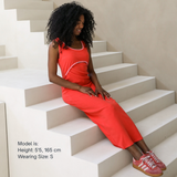 St Tropez Ribbed Robe d'allaitement rouge et rose