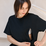 Oversized Breastfeeding Tee Negro