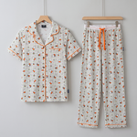 Set pigiama da donna Miffy in bambù con motivo a scacchi "Bloom", vista frontale